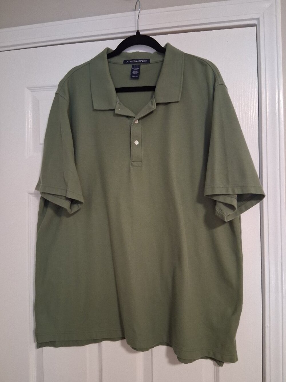 Devon & Jones Men's polo shirt, light olive green, size 2XL